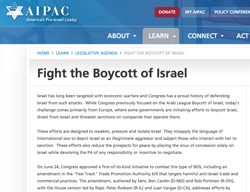 AIPAC screenshot