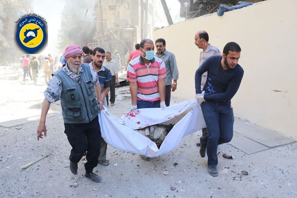 2 barrel bombs in Al Shaar area. 15 killed & a hospital destroyed 3