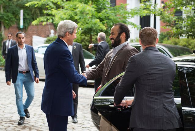 Saudi Prince Mohammad bin Salman meets US Secretary of State John Kerry
