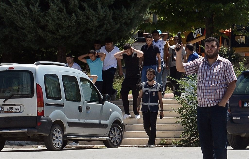  Approximately 200 soldiers, attended "Parallel State/Gulenist Terrorist Organization"s coup attempt, are being taken under custody at Gendarmerie General Command's building in Ankara, Turkey on July 16, 2016. “Parallel state” is an illegal organization backed by U.S.-based preacher Fetullah Gulen.